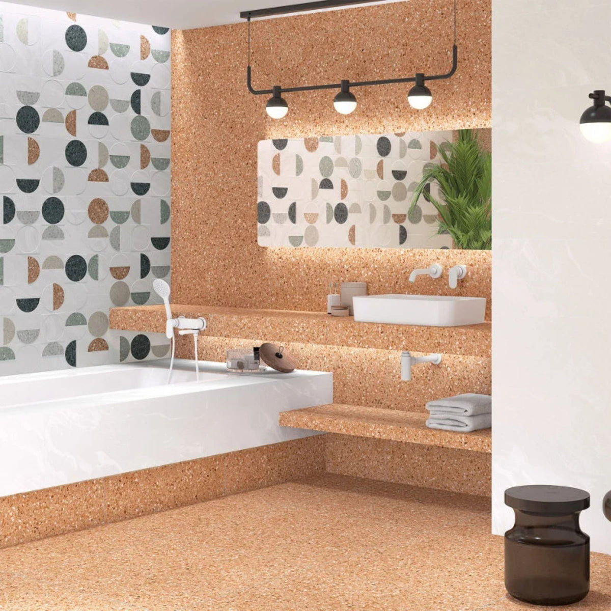 Vives Niza Rojizo Terrazzo Effect Porcelain Tile 80x80cm Matt