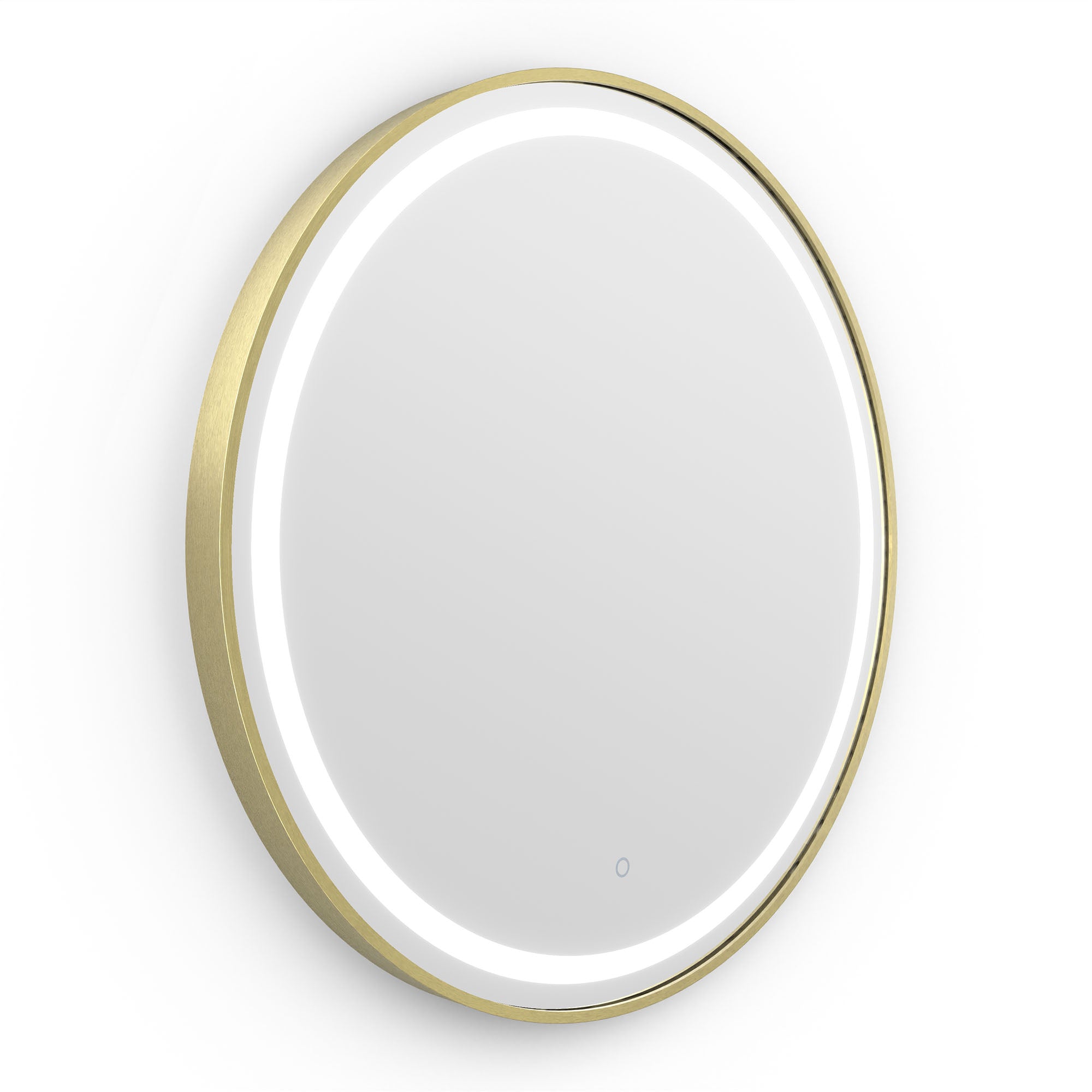 voyage light round bathrooms mirror 70 brushed brass