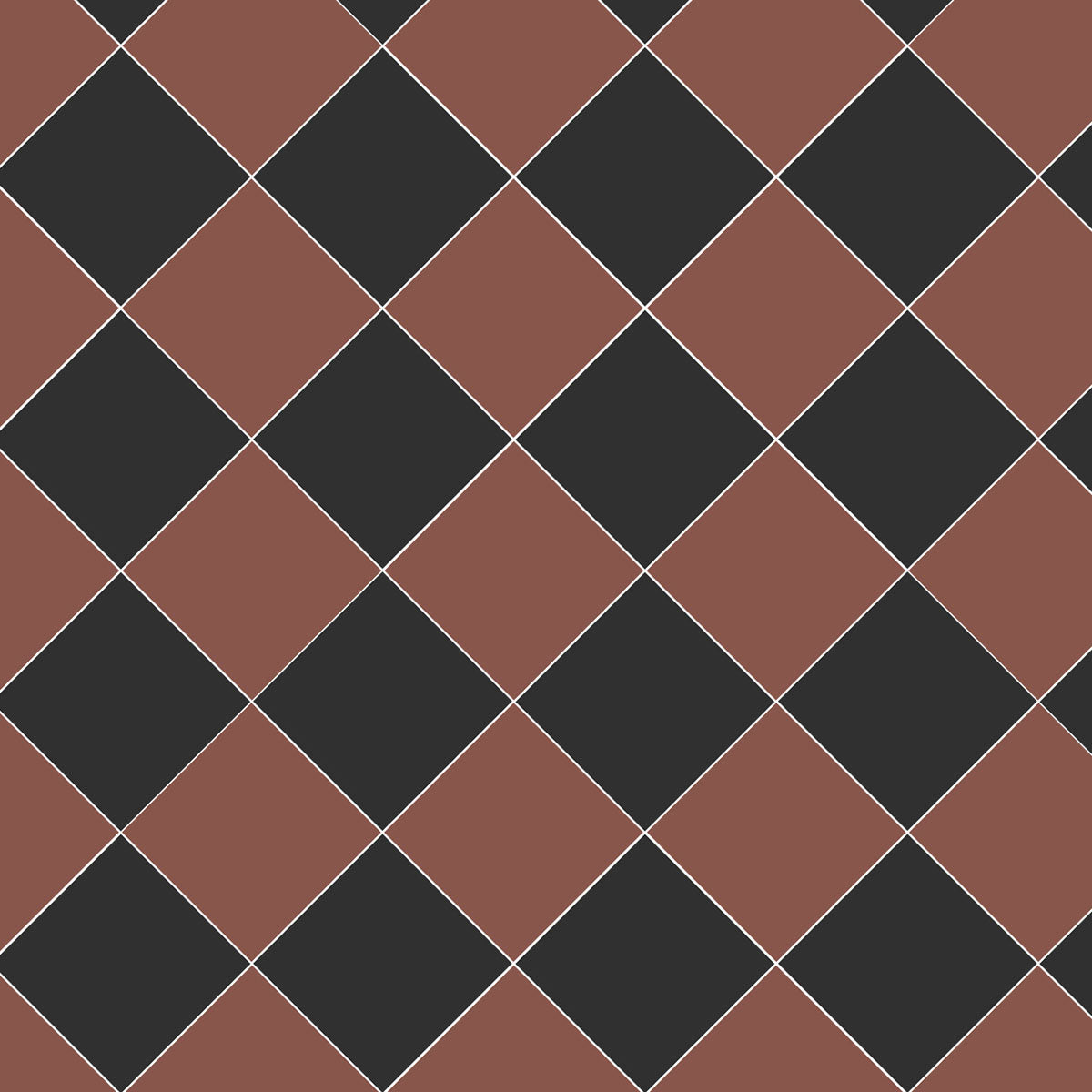 Classic Victorian Klinker and black Porcelain Tile 10x10cm Matt checkboard pattern 