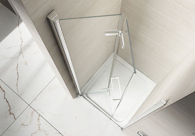 Merlyn 8 Series Frameless Hinged Bi-Fold Shower Door With Side Panel