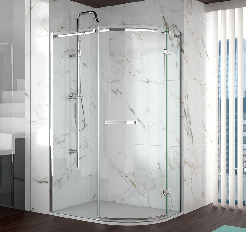quadrant shower door in bathroom