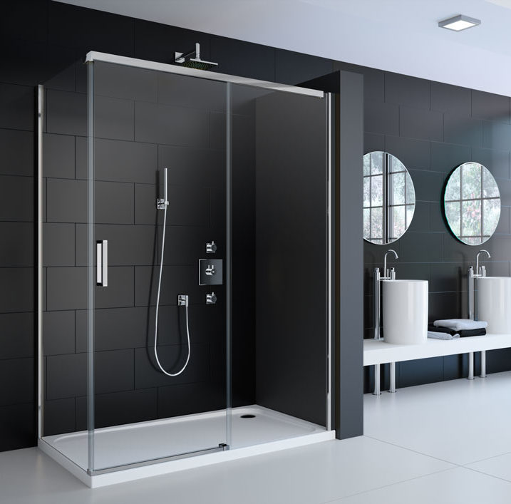 Merlyn 8 Series Frameless Sliding Shower Door with Side Panel