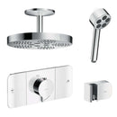 Axor One 2 Outlet Thermostatic Valve with Overhead and Handheld Shower Chrome