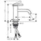 Axor One 70 Single Lever Basin Mixer Tap with Waste Dimensions