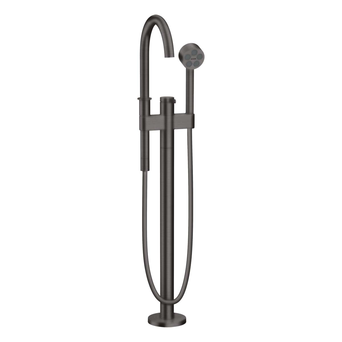 Axor One Floorstanding Bath Shower Mixer With Handset Brushed Black Chrome