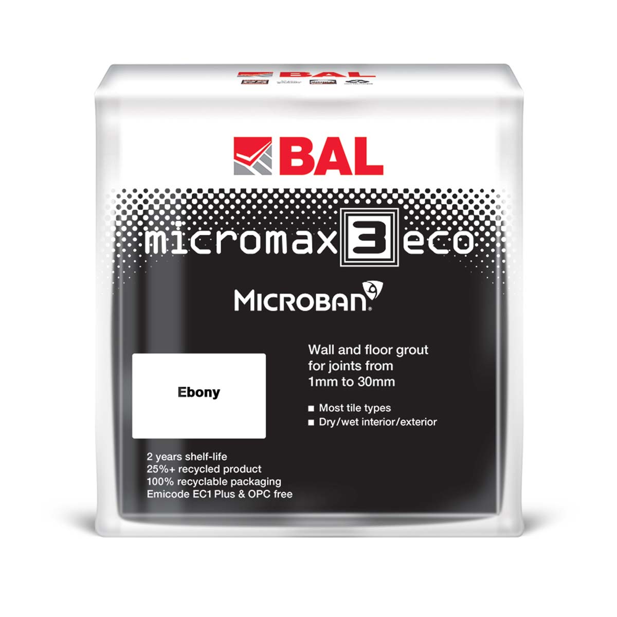BAL micromax 3 eco wall and floor tile adhesive ebony dark