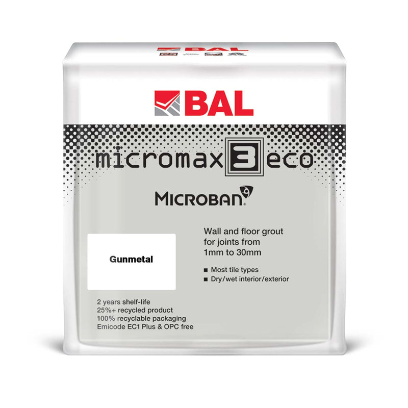 BAL micromax 3 eco wall and floor tile adhesive gunmetal light