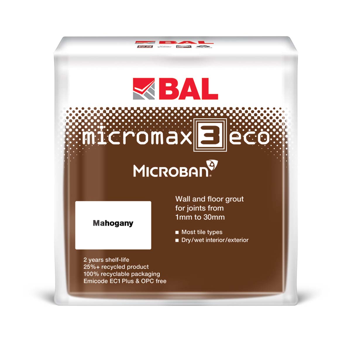 BAL micromax 3 eco wall and floor tile adhesive mahogany