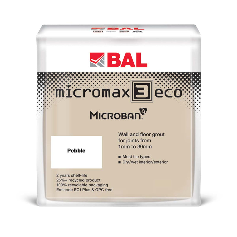 BAL micromax 3 eco wall and floor tile adhesive pebble