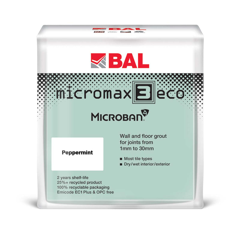 BAL micromax 3 eco wall and floor tile adhesive peppermint