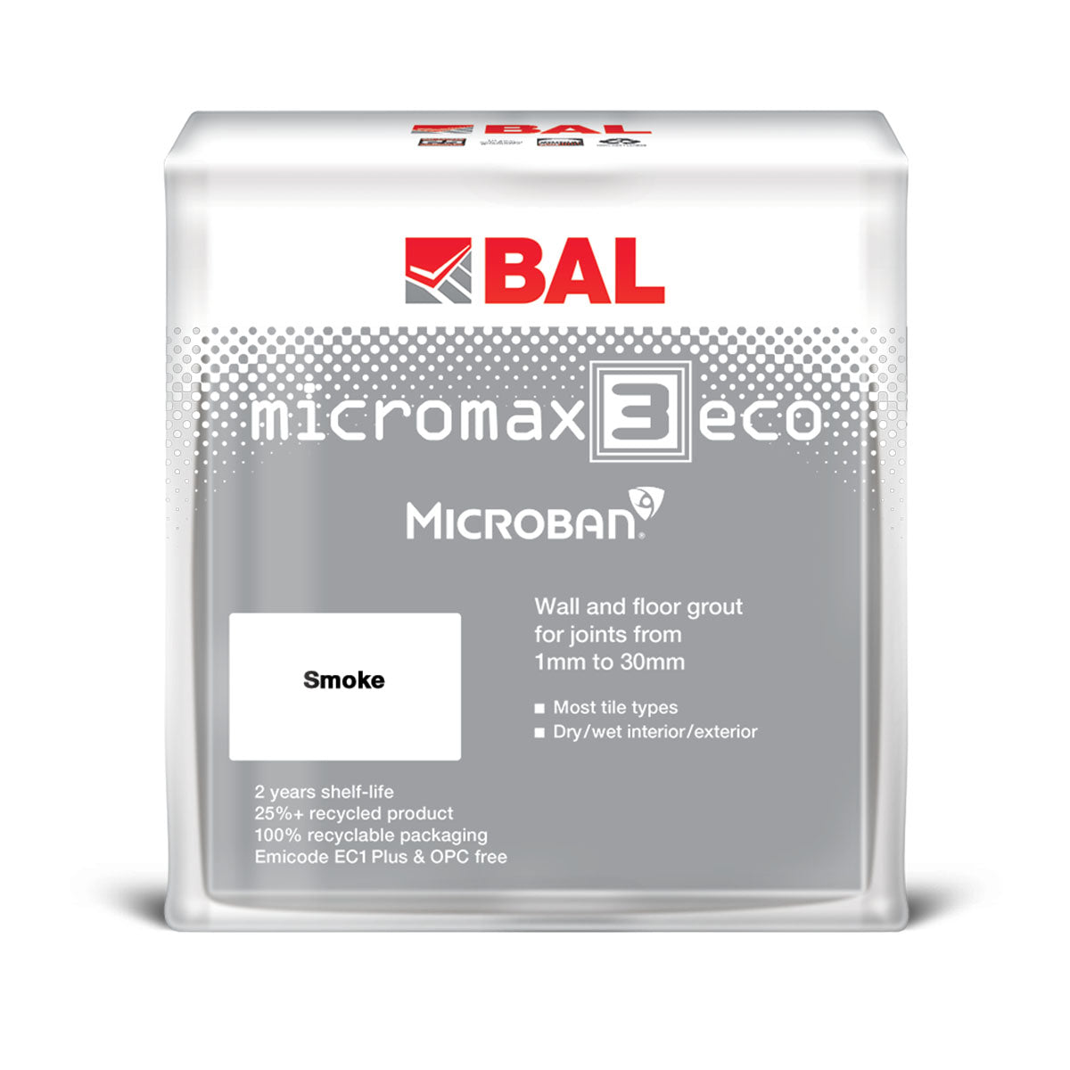BAL micromax 3 eco wall and floor tile adhesive smoke