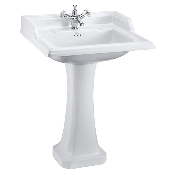 Burlington Classic 650m White Rectangular Basin With Standard Pedestal Deluxe Bathrooms Ireland
