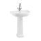 Burlington Riviera D Shaped Full Pedestal 650mm 1 tap hole White Deluxe Bathrooms Ireland