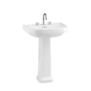 Burlington Riviera D Shaped Full Pedestal 650mm 3 tap hole White Deluxe Bathrooms Ireland