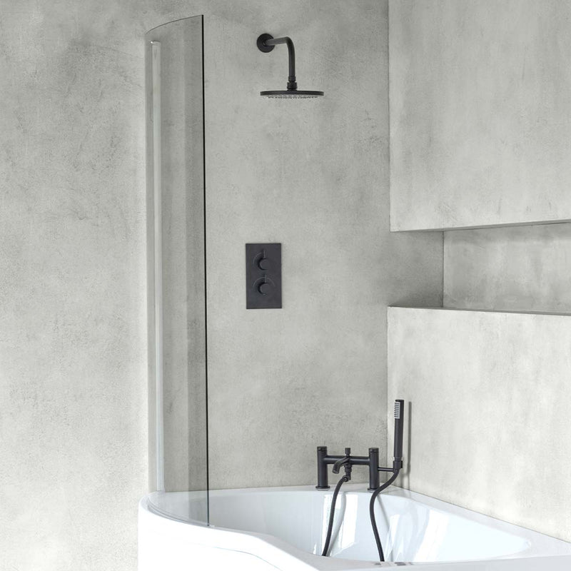 Cleargreen Eco-Round Bath Screen with acrylic shower bath