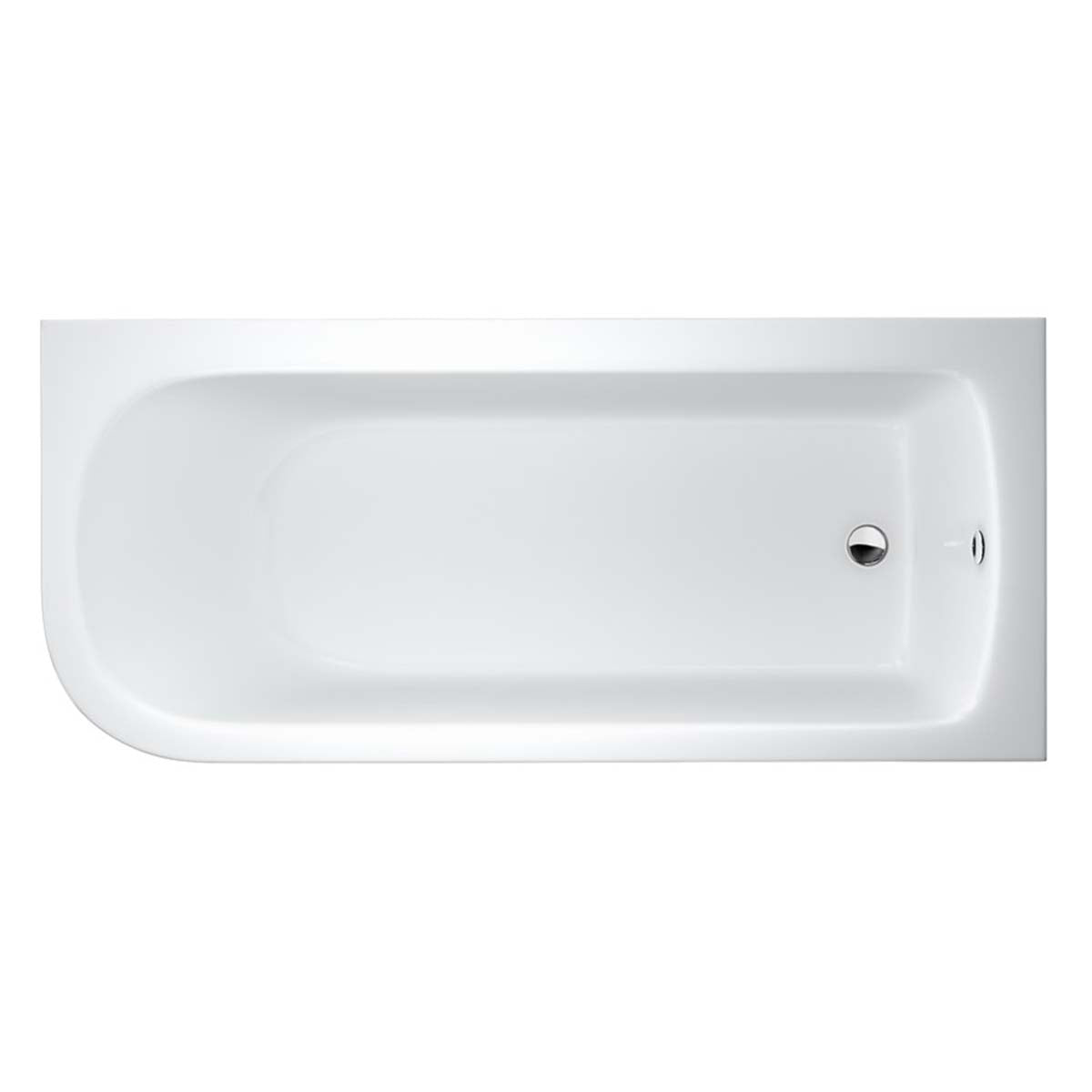 Cleargreen Viride Single Ended Back to Wall Offset Acrylic Bath Right Handed Top