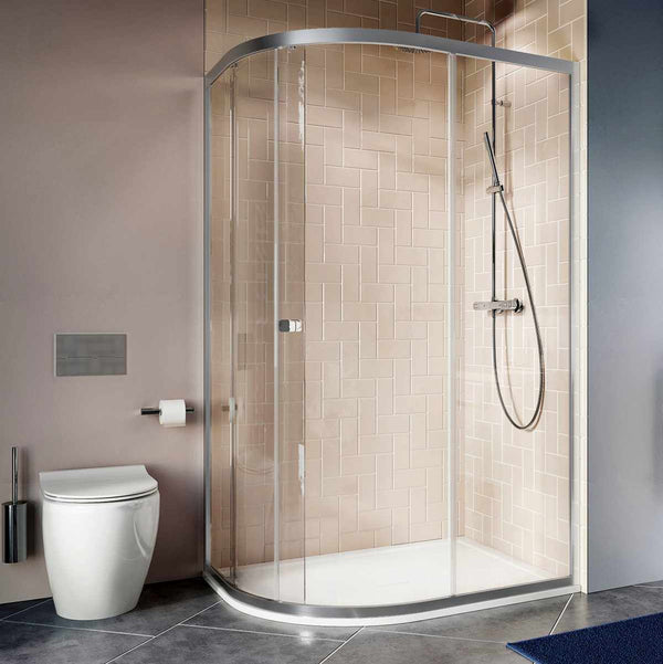 Crosswater Clear 6 Offset Quadrant Shower Door Silver Lifestyle