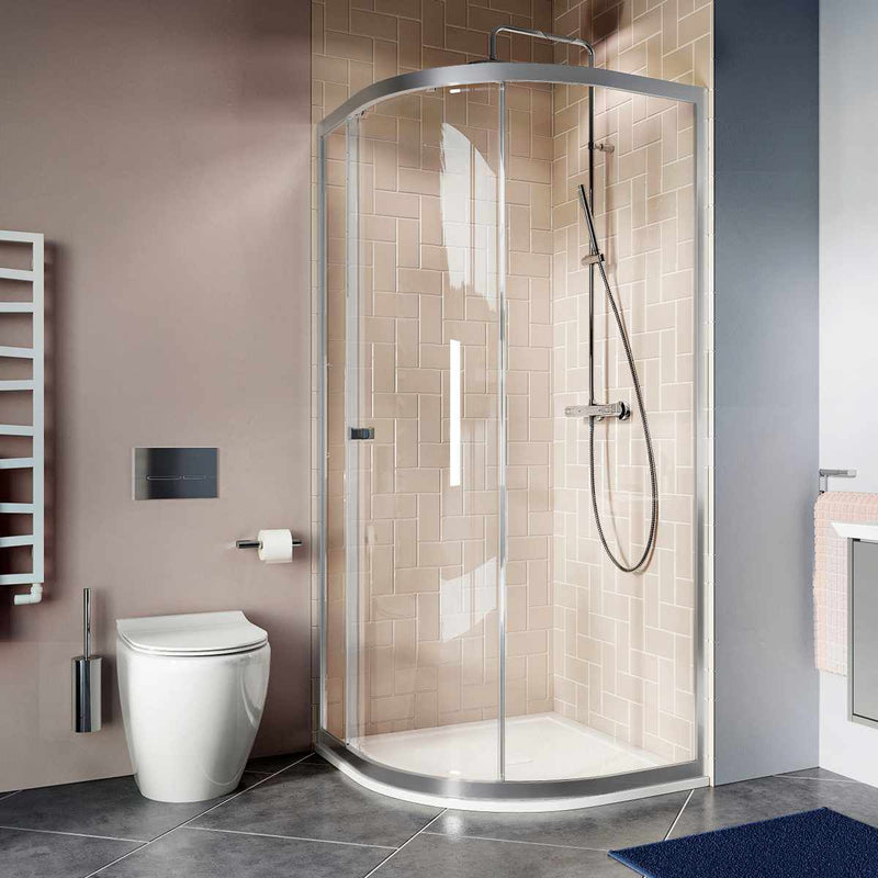 Crosswater Clear 6 Quadrant Shower Door Silver Lifestyle