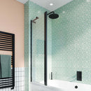 Crosswater Design 8 Double Panel Folding Pivot Shower Bath Screen Black