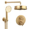 Crosswater MPRO 2 Outlet Thermostatic Shower Valve With Handset and Wall Mounted Overhead Brushed Brass
