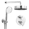 Crosswater MPRO 2 Outlet Thermostatic Shower Valve With Handset and Wall Mounted Overhead Chrome
