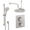 Crosswater MPRO Crossbox Push Dual Outlet Thermostatic Shower Valve With Slide Rail Handset and Fixed Overhead Brushed Stainless Steel