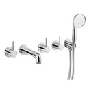 Crosswater MPRO Industrial 5 Hole Bath Filler with Spout and Handset Chrome