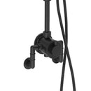 Crosswater MPRO Industrial Dual Outlet Valve With Rigid Riser and Shower Set With Overhead Carbon Black Close Up