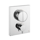 Crosswater MPRO Push Dual Outlet Thermostatic Shower Valve With Pencil Handset and Fixed Overhead Chrome