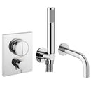 Crosswater MPRO Push Dual Outlet Thermostatic Shower Valve With Pencil Handset and Bath Spout Chrome