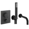 Crosswater MPRO Push Dual Outlet Thermostatic Shower Valve With Pencil Handset and Bath Spout Matt Black