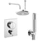 Crosswater MPRO Push Dual Outlet Thermostatic Shower Valve With Pencil Handset and Fixed Overhead Chrome