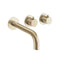 Crosswater Module Bath Spout and Wall Stop Taps Brushed Brass