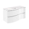Crosswater Svelte 1000mm Double Drawer Wall Hung Vanity Unit With Calcutta Marble Effect Basin White Gloss