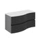 Crosswater Svelte 1000 Double Drawer Wall Hung Vanity Unit With Carrara Marble Worktop Onyx Black