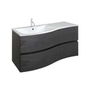 Crosswater Svelte 1000mm Double Drawer Wall Hung Vanity Unit With Cast Mineral Marble Basin Grey Ash Veneer