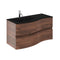 Crosswater Svelte 1000mm Double Drawer Wall Hung Vanity Unit With Midnight Black Glass Basin American Walnut