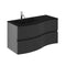 Crosswater Svelte 1000mm Double Drawer Wall Hung Vanity Unit With Midnight Black Glass Basin Onyx Black