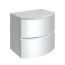 Crosswater Svelte 2 Drawer Wall Hung Vanity Unit With Carrara Marble Worktop White Gloss