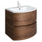 Crosswater Svelte 600mm Double Drawer Wall Hung Vanity Unit With Cast Mineral Marble Basin American Walnut