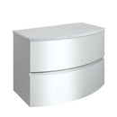 Crosswater Svelte 800mm 2 Drawer Wall Hung Vanity Unit With Carrara Marble Worktop White Gloss