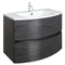 Crosswater Svelte 800mm Double Drawer Wall Hung Vanity Unit With Cast Mineral Marble Basin Grey Ash Veneer