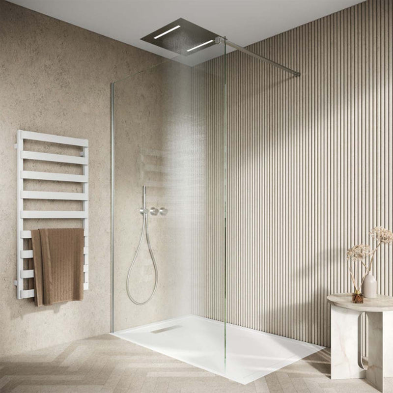 Crosswater Tranquil 500mm Chromotherapy Recessed Shower Head Brushed Stainless Steel Lifestyle