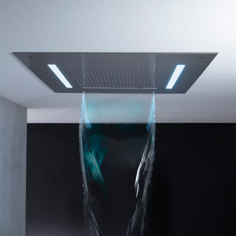 Crosswater Tranquil 500mm Chromotherapy Recessed Shower Head Brushed Stainless Steel Lifestyle