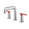 Crosswater Union 3 Hole Basin Mixer Tap With Red Lever Handles Chrome