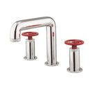 Crosswater Union 3 Hole Basin Mixer Tap With Red Wheel Handles Chrome