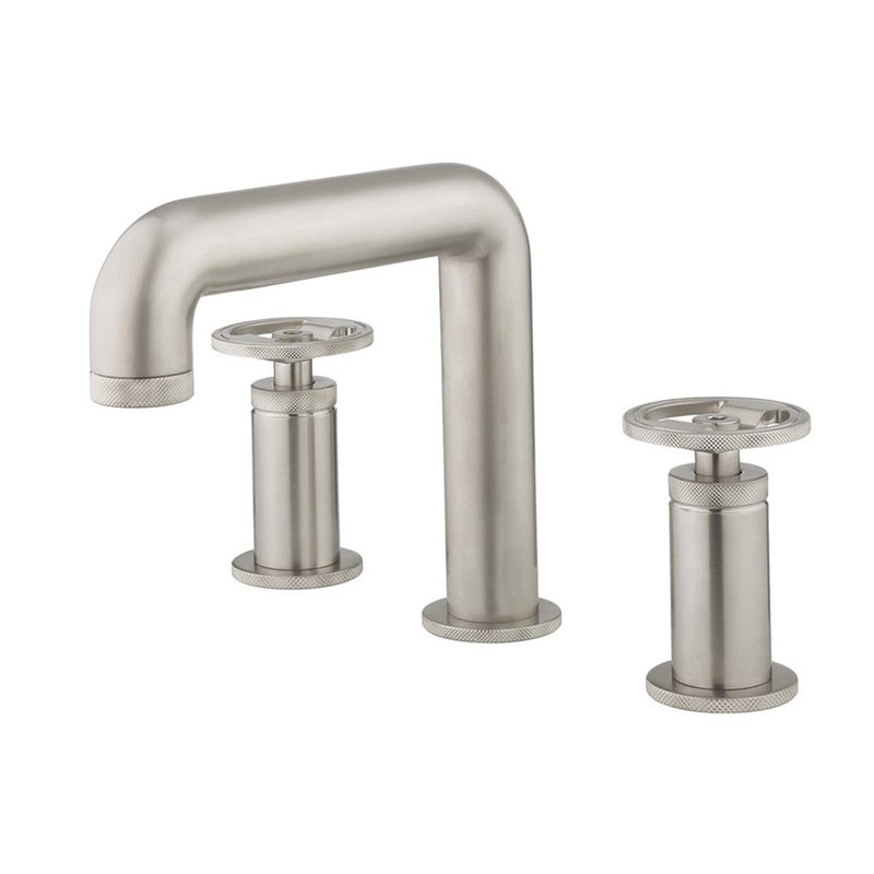 Crosswater Union 3 Hole Basin Mixer Tap With Wheel Handles Brushed Nickel