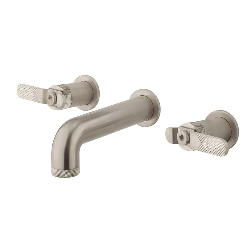Crosswater Union Basin 3 Hole Wall Mounted Tap with Lever Handles Brushed Nickel