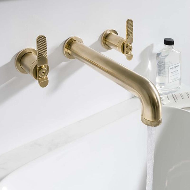 Crosswater Union Basin 3 Hole Wall Mounted Tap with Lever Handles Union Brass Lifestyle