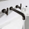 Crosswater Union Basin 3 Hole Wall Mounted Tap with Lever Handles Brushed Black Chrome Lifestyle